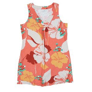 Boden Tarifa Dress 16R Floral Coral Vneck Embroidered Travel Beach Resortwear